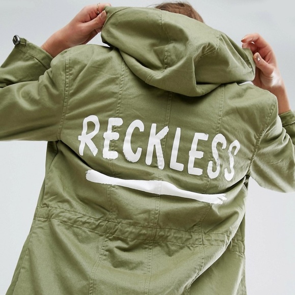 [ASOS] Parka With Reckless Print - Picture 4 of 4